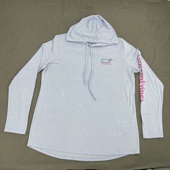 Vineyard Vines Shirt Men L Light Blue Edgartown T-Shirt Hooded Preppy Whale Logo - Picture 1 of 12